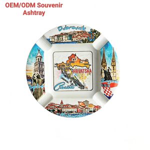 Cenicero de Resina 3D Personalizado de <span class=keywords><strong>Croacia</strong></span> con Vistas a Dubrovnik y Split, Bandeja para Fumar con Diseño de Lugares Emblemáticos, Regalo de Viaje para los Países del Adriático - Product Image 1