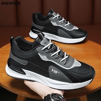 BAEWOON B01 Chaussures de sport pour hommes de haute qualité, chaussures décontractées, confortables, surface en cuir, imperméables, antidérapantes, chaussures de course