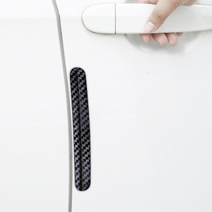 Bande anti-collision pour porte de voiture, texture en fibre de carbone, haute dureté, PC, ruban adhésif 3M, protection contre les intempéries, lot de 4 - Product Image 2