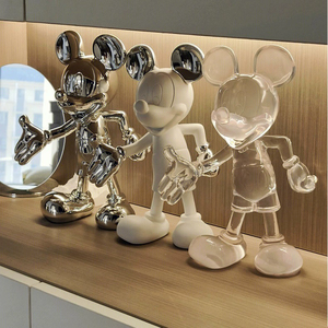 Modello moderno di scultura del topo del fumetto in resina placcato grazioso accessorio per la decorazione della casa all'ingrosso - Product Image 4