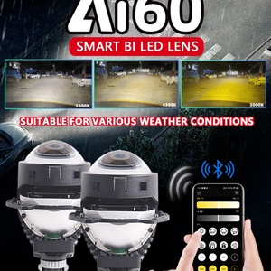 Sanvi AI60 Phare à lentille de projecteur bi-LED avec double réflecteur, contrôle par application Bluetooth, 3000k 4300k 6000k, Lampe automobile LHD RHD - Product Image 2