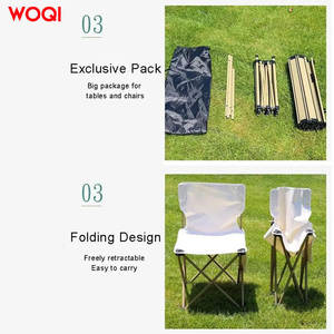 ชุดโต๊ะและเก้าอี้พับได้พกพา Woqi สำหรับตั้งแคมป์ 4 ที่นั่ง สีเขียวอ่อน ผ้า Oxford โครงอะลูมิเนียม เฟอร์นิเจอร์สำหรับใช้งานกลางแจ้ง - Product Image 5