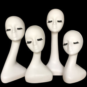 Maniquí de Cabeza Femenina <span class=keywords><strong>sin</strong></span> Rostro para Peinados, Cabeza de Maniquí con Cuello Largo Negro en Oferta - Product Image 4