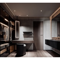 Armoire de style italien minimaliste, armoire de rangement de luxe sur mesure pour chambre à coucher, pour appartement