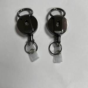 Rigid Heavy Duty <b>Cable</b> Retractable Metal <b>Waterproof</b> Id Holder Badge Reel With Belt Clip Key Ring - Product Image 6