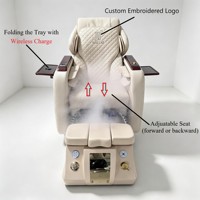 Fauteuil de pédicure électrique personnalisé inclinable avec massage des pieds, brumisateur et charge sans fil pour salon de beauté