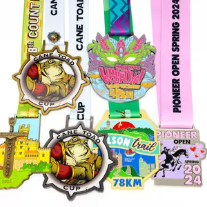 Wholesale Cheap Design Your Own Blank Zinc Alloy 3D Gold Award Marathon Running Custom Metal Sport Medal