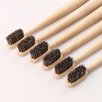 Brosse à dents en bambou sans plastique, poils naturels de queue de cheval, soin buccal quotidien