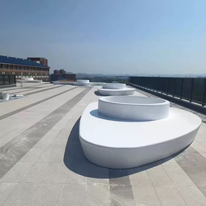 Banc-planteur d'arbres écologique en FRP artistique pour jardins en bord de lac - Product Image 2