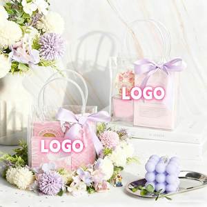 Bolsas de Regalo Transparentes con Asa y Logotipo Personalizado, Bolsas de Plástico Reutilizables para Recuerdos de Fiesta, Bodas y Cumpleaños - Product Image 1
