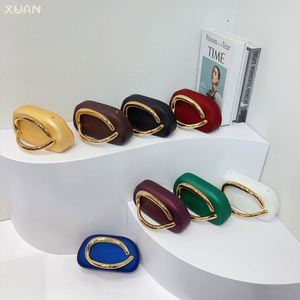 Women's Durable Acrylic Clutch Handbag with Metal Handle Trendy Chains Decoration for Club Party & Evening - Product Image 1