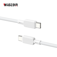 Câble de charge rapide WISESIR double port PD 60W Type-C - Conception plate pour smartphones, ordinateurs et écouteurs