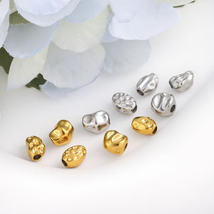 Perles d'espacement en acier inoxydable plaqué or 18 carats sous vide, forme irrégulière, inaltérables, pour la fabrication de bijoux DIY (bracelets, etc.) - Product Image 1