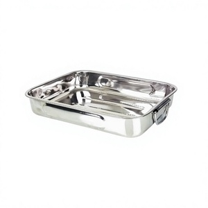 Plateau à lasagnes en acier inoxydable de qualité commerciale, finition polie, motif uni, pour usage en restaurant, compatible lave-vaisselle, le plus vendu - Product Image 1
