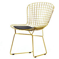 Vente en gros de chaises en fil métallique dorées Harry Bertoia