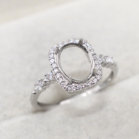 Bague semi-montée en argent sterling S925, monture vide, support de base vierge pour incrustation DIY sans pierre centrale