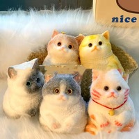 Juguete de goma de simulación de gato gordo, pintado a mano, gigante, antiestrés, regalo creativo DIY, adorno lindo