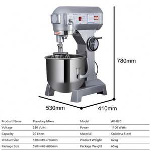 Haute qualité AK-B20 <span class=keywords><strong>professionnel</strong></span> alimentaire pâte à Pizza mélangeur planétaire Machine boulangerie 8Kg 10Kg mélangeur de pâte - Product Image 2