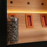 Sauna Inframerah Jauh Modern Kelas Komersial untuk 3-4 Orang, Terbuat dari Kayu Hemlock Kanada untuk Instalasi Spa Dalam Ruangan