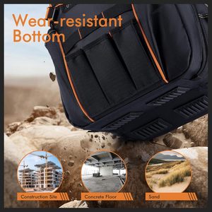 Sac à dos pour outils robuste et imperméable pour électriciens et réparateurs, 52 poches, compartiment pour ordinateur <span class=keywords><strong>portable</strong></span>, fermeture à glissière, industriel - Product Image 4