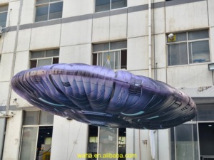 맞춤형 LED 조명 풍선 외계인 우주선 풍선 UFO 모델 테마 파티 장식용 - Product Image 6