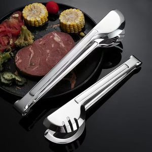 Stainless Steel Food Tongs Multi Functional Heat Resistant Kitchen <b>BBQ</b> Tools For Steak Bread Fish Grilling - Product Image 3