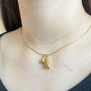 Dylam Minimalist Handmade Gold Plated Necklace Love Jewelry <b>Choker</b> 925 <b>Silver</b> Blank Heart Necklace for Girlfriend - Product Image 5