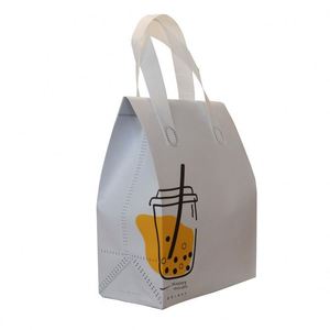 Sac isotherme multifonction en non-tissé avec feuille d'aluminium pour thé au lait froid, vin, à emporter, simple ou double tasse, vente en gros - Product Image 6
