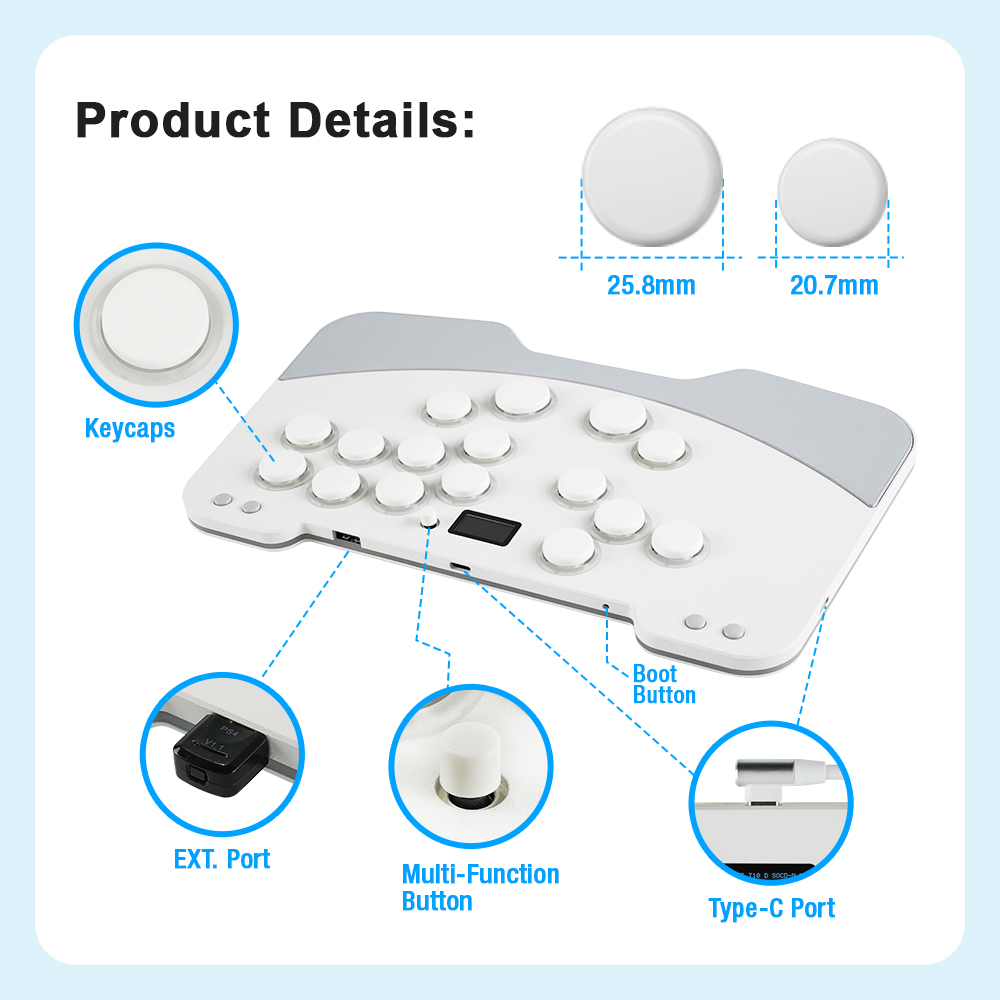 Ergonomic Leverless Arcade Gaming Controller for PC/NS/PS4