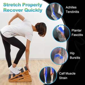Planche inclinée en <span class=keywords><strong>bois</strong></span> escabeau pour extension de jambe. Pédale de planche inclinée réglable pour genoux, jambes et chevilles. - Product Image 5