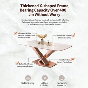 Juego de Comedor Moderno de Lujo con Mesa Rectangular de Piedra Sinterizada y 4 Sillas para Sala de Estar, Diseño Italiano, <span class=keywords><strong>Muebles</strong></span> para el Hogar - Product Image 5