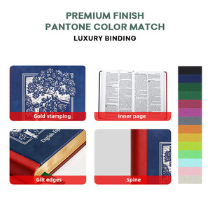 <span class=keywords><strong>Bible</strong></span> chrétienne personnalisée de haute qualité en cuir PU premium, impression multilingue, bord doré, vente en gros - Product Image 2