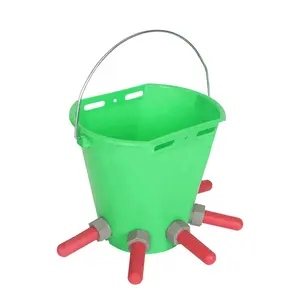 Teats lamb calf feeder 8L plastic feeding bucket