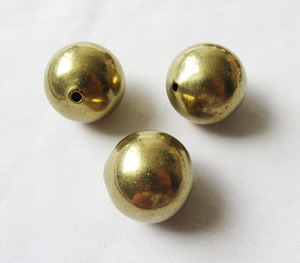 Cuentas de bolas huecas, espaciador de cuentas de latón crudo de 20mm, agujero de 1,5mm, hallazgos de joyería DIY - Product Image 2