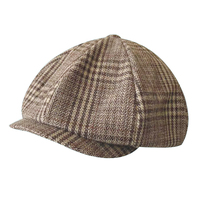 Dairui Vintage Plaid Newsboy Cap, 8 paneles de mezcla de lana Baker Boy Hat para hombres y mujeres, cálido a prueba de viento Otoño Invierno gorra plana