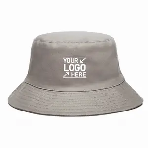 Cotton Bucket Hat Custom Logo Advertising Hat Men and Women Outdoor Sun Protection Hats