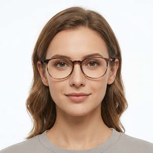 Women Round Full Rim <b>Eyeglasses</b> Solid Color Anti-Uv Lightweight Vision Correction <b>Frames</b> for Adults Oval Face Shape - Product Image 1