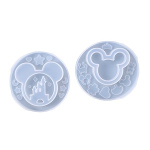 Castle Mouse kepala pengaduk cetakan Resin epoksi silikon cetakan untuk perhiasan DIY gantungan kunci mengisi botol Maple daun PC kantor OPP - Product Image 2