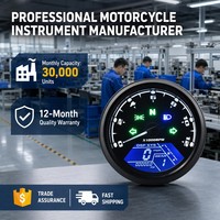 Odometer Tachometer Speedometer Digital LCD Sepeda Motor Universal 12000 RPM untuk Modifikasi Retro dengan Kit Sensor Magnetik