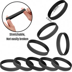 Bracelets en caoutchouc noir personnalisés, bracelets en silicone couleur unie, multi-pack vierge pour événements, fêtes, promotions, durables et confortables - Product Image 4