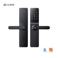Cerradura Inteligente Digital con Huella Dactilar Liliwiise, Cerradura Biométrica, Tarjeta RFID, Aplicación Wifi, Tuya, Ttlock, Matter, Cerradura Inteligente para Puerta