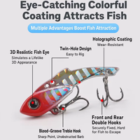 Aotuo Leurre Artificiel Rigide VIB Crankbait Durable en Alliage de Zinc 3.5g/5g/7g avec Hameçon pour Brochet - Direct Usine