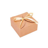 Boîte cadeau minimaliste écologique en papier kraft jetable, petite, à bords festonnés, avec doublure en éponge, pour cosmétiques et bijoux