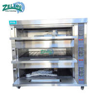 Nouvelle machine à cuire automatique industrielle à gaz à 3 étages et 9 plateaux pour pizzas et gâteaux, four à étages avec fonction vapeur pour les boulangeries et pâtisseries