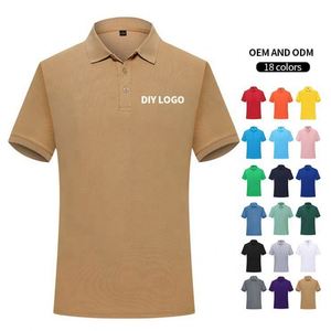 Wholesale Customized Embroidered Logo Solid Knitted High Quality Cotton Men's for Shirts Work Uniform - Product Image 2