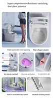 Siège de toilette intelligent 2026 Tiktok, design moderne, petite taille, entièrement automatique, avec couvercle rabattable, télécommande, nettoyage et séchage