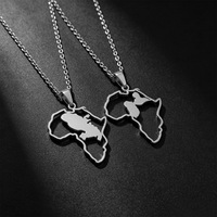 Nouvel Arrivage Collier Pendentif Tendance en Acier Inoxydable, Design Créatif, Carte Creuse de la Martinique et de la Guadeloupe