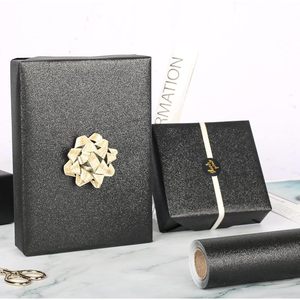 Glitter Wrapping <b>Paper</b> <b>Roll</b> 17in x 46.8 Sq Ft Sparkle Black For Birthday Gift Craft Eco Friendly - Product Image 3