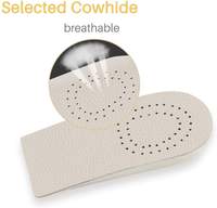 Semelles intérieures en mousse à mémoire de forme à moitié respirante pour augmenter la hauteur Inserts en matériau EVA pour les chaussures d'ascenseur