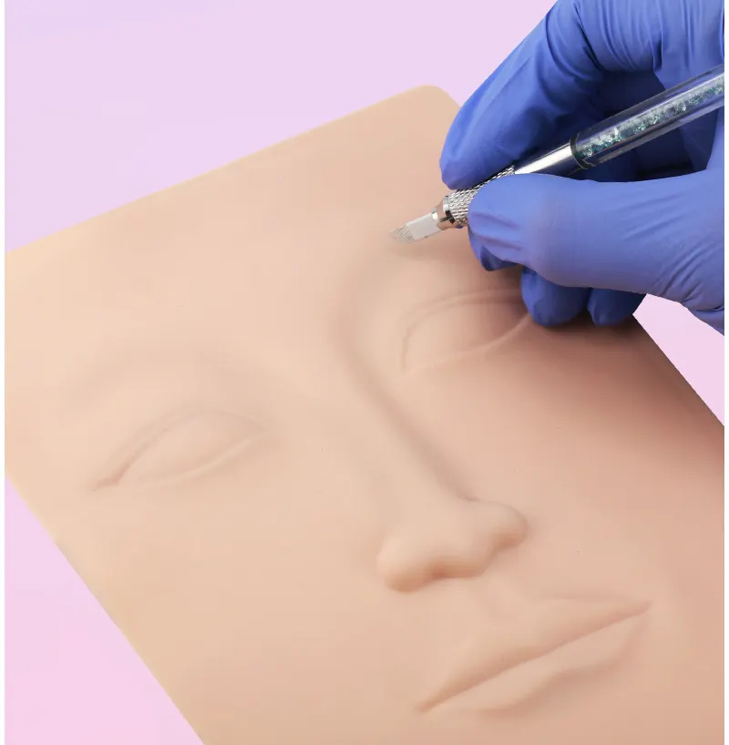 Maniquí de entrenamiento de silicona 3D personalizado, maquillaje permanente, Microblading facial, tatuaje, práctica de piel sintética, venta al por mayor